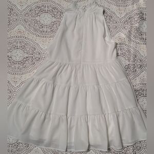 The  Impecable Pig White Tiered Ruffle Dress